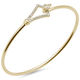 .20ct G SI 14K Yellow Gold Diamond Hook Bangle Bracelet 7" Long 7"