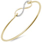<span style="color:purple">SPECIAL!</span> .15ct G SI 14K Yellow Gold Diamond Infinity Hook Wrap Around Bangle Bracelet 7" Long