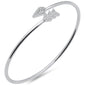 <span style="color:purple">SPECIAL!</span> .07ct G SI 14K White Gold Diamond Arrow Wrap around Bangle Bracelet 7" Long