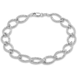 <span>DIAMOND CLOSEOUT! </span>1.95ct G SI 14K White Gold Diamond Marquise Shape Link Bracelet 7" Long