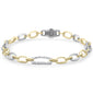 <span style="color:purple">SPECIAL!</span> .61ct G SI 14K Two Tone Gold Diamond Figaro Style Bracelet