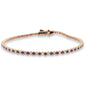 <span style="color:purple">SPECIAL!</span> 2.11ct G SI 14K Rose Gold Ruby Gemstone & Diamond Tennis Bracelet 7" Long