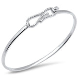 <span>DIAMOND CLOSEOUT! </span>.38ct G SI 14K White Gold Diamond Hook Bangle Bracelet