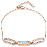 <span>DIAMOND CLOSEOUT! </span>.36ct G SI 14K Rose Gold Diamond Paperclip Style Chain Bracelet
