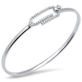 <span>DIAMOND CLOSEOUT! </span>.35ct G SI 14K White Gold Diamond Hook Bangle Bracelet