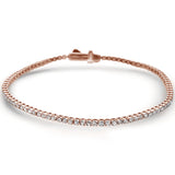  2.05ct G SI 14K Rose Gold Diamond Tennis Bracelet 7"
