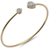 <span>DIAMOND CLOSEOUT! </span>.23ct G SI 14K Yellow Gold Diamond Heart Shaped Open Bangle Bracelet
