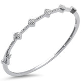 .60ct G SI 14K White Gold Diamond Bangle Bracelet 59mm