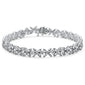 <span style="color:purple">SPECIAL!</span> 5.12ct G SI 14K White Gold Diamond Flower Style Bracelet 7" Long