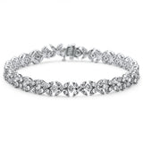 5.12ct G SI 14K White Gold Diamond Flower Style Bracelet 7" Long