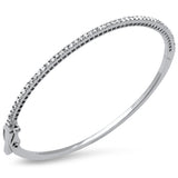 <span>DIAMOND CLOSEOUT! </span>1.00ct G SI 14K White Gold Round Diamond Bangle Bracelet