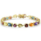 <span style="color:purple">SPECIAL!</span>15.25ct G SI 14K Yellow Gold Multi Color Gemstones Bracelet 7" Long