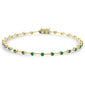 <span style="color:purple">SPECIAL!</span> 1.04ct G SI 14K Yellow Gold Emerald Gemstone Bar Bracelet 7" Long