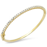 2.05ct G SI 14K Yellow Gold Diamond Bangle Bracelet 7.25" Wrist Size