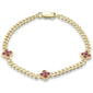 <span style="color:purple">SPECIAL!</span> .79ct G SI 14K Yellow Gold Ruby Gemstone Cuban Bracelet 7" Long