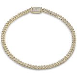 3MM .78ct G SI 14K Yellow Gold Diamond Cuban Bracelet 7" Long