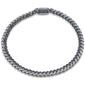 <span style="color:purple">SPECIAL!</span>  .91ct G SI 14K White Gold Diamond Blue Sapphire Gemstone Cuban Bracelet 7" Long