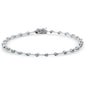 <span style="color:purple">SPECIAL!</span> 1.21ct G SI 14K White Gold Aquamarine Gemstone Bar Bracelet 7" Long