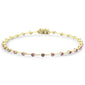 <span style="color:purple">SPECIAL!</span> 1.44ct G SI 14K Yellow Gold Pink Sapphire Gemstone Bar Bracelet 7" Long