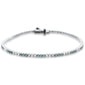 <span style="color:purple">SPECIAL!</span> 1.85ct G SI 14K White Gold Diamond & Aquamarine Gemstone Tennis Bracelet 7" Long