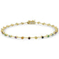 <span style="color:purple">SPECIAL!</span> 1.30ct G SI 14K Yellow Gold Multi Color Gemstone Bar Bracelet 7" Long