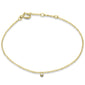 .02ct G SI 14K Yellow Gold Diamond Cable Chain Bracelet 6+1" Long