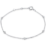 .09ct G SI 14K White Gold Diamond by Yard Bracelet 6+1" Long