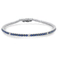 <span style="color:purple">SPECIAL!</span> 3.56ct G SI 14K White Gold Diamond & Blue Sapphire Tennis Bracelet 7" Long