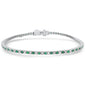 <span style="color:purple">SPECIAL!</span> 1.87ct Diamond & Emerald Gemstone Tennis Bracelet 7" Long