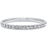 9.80ct G SI .50ct Each Round 14K White Gold Round Diamond Flexible Bangle Bracelet