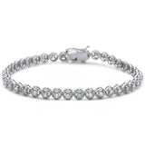 <span style="color:purple">SPECIAL!</span> 2.04ct G SI 14K White Gold Round Diamond Halo Style Tennis Bracelet  7" Long