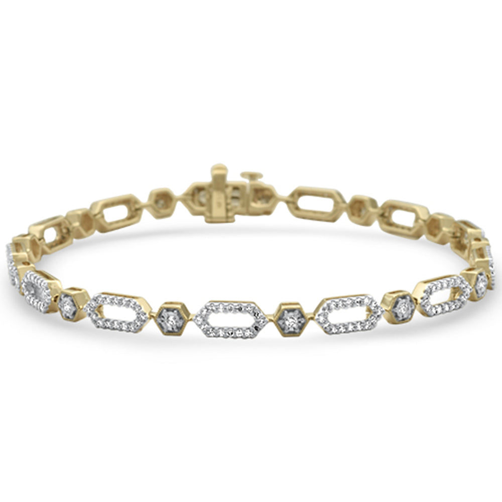 <span>DIAMOND CLOSEOUT! </span> .99ct  G SI 14K Yellow Gold Diamond Paper Clip Style Bracelet 7" Long