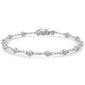 <span>DIAMOND CLOSEOUT! </span> 1.24ct G SI 14K White Gold Diamond Round Shape link Bracelet 7.5" Long
