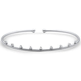 <span>DIAMOND CLOSEOUT! </span> .17ct G SI 14K White Gold Diamond Open Bangle Bracelet 56mm