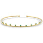 <span style="color:purple">SPECIAL!</span>  .15ct G SI 14K Yellow Gold Emerald Gemstones Open Bangle Bracelet 56mm