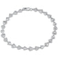 <span>DIAMOND CLOSEOUT! </span> .62ct G SI 14K White Gold Diamond Heart Shaped Bracelet 8" Long
