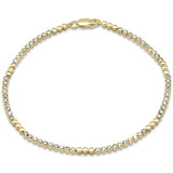 1.50ct G SI 14K Yellow Gold Round Diamond Beaded Tennis Bracelet 7" Long