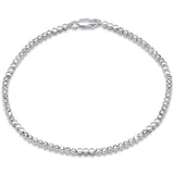1.50ct G SI 14K White Gold Round Diamond Beaded Tennis Bracelet 7" Long