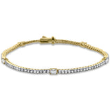 <span style="color:purple">SPECIAL!</span> 2.49ct G SI 14K Yellow Gold Emerald Cut Diamond Tennis Bracelet 7" Long