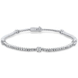 2.43ct  G SI 14K White Gold  Diamond Tennis Bracelet  7" Long