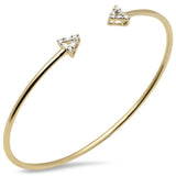 .20ct G SI 14K Yellow Gold Diamond Flexible Arrows Open Bangle Bracelet