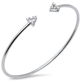 .20ct G SI 14K White Gold Diamond Flexible Arrows Open Bangle Bracelet