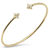 .15ct G SI 14K Yellow Gold Diamond Flexible Open Bangle Bracelet