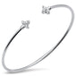 <span style="color:purple">SPECIAL!</span> .15ct G SI 14K White Gold Diamond Flexible Open Bangle Bracelet