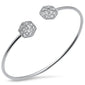 <span style="color:purple">SPECIAL!</span> .20ct G SI 14K White Gold Diamond Flexible Open Bangle Bracelet