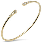 .24ct G SI 14K Yellow Gold Diamond Flexible Open Bangle Bracelet