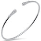 <span style="color:purple">SPECIAL!</span> .26ct G SI 14K White Gold Diamond Flexible Open Bangle Bracelet