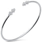 <span style="color:purple">SPECIAL!</span> .20ct G SI 14K White Gold Diamond Flexible Open Bangle Bracelet