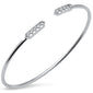 <span style="color:purple">SPECIAL!</span> .17ct G SI 14K White Gold Diamond Flexible Open Bangle Bracelet