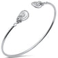 <span style="color:purple">SPECIAL!</span> .33ct G SI 14K White Gold Diamond Flexible Open Bangle Bracelet